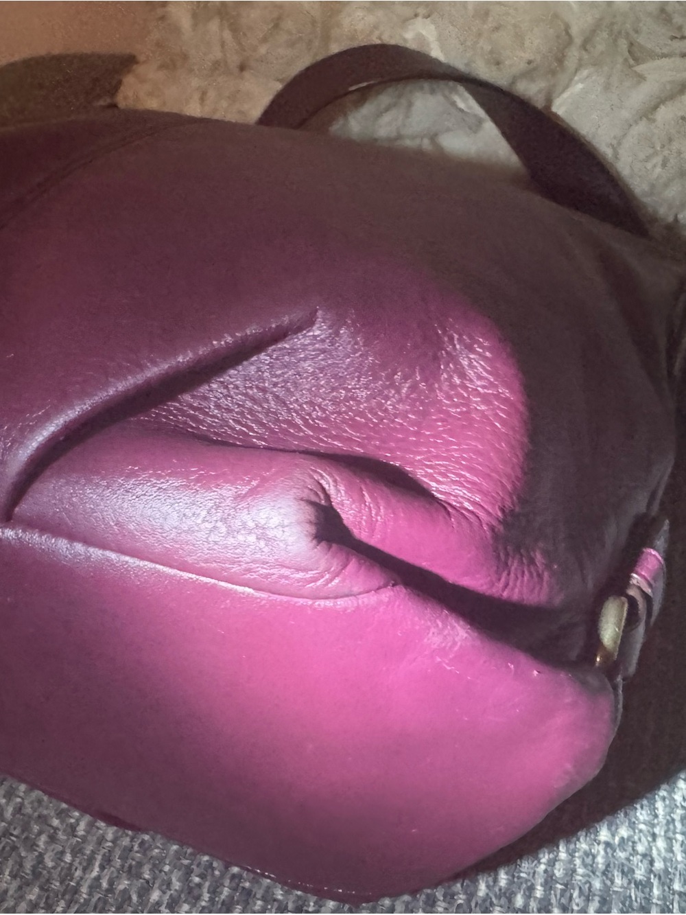 Vintage Coach Burgundy Leather Shoulder Hobo Bag Style F15064 - Picture 11 of 13